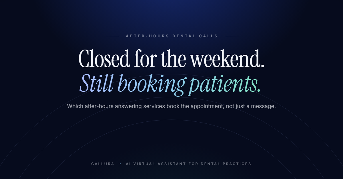 Closed for the weekend. Still booking patients. Which after-hours answering services book the appointment, not just a message.